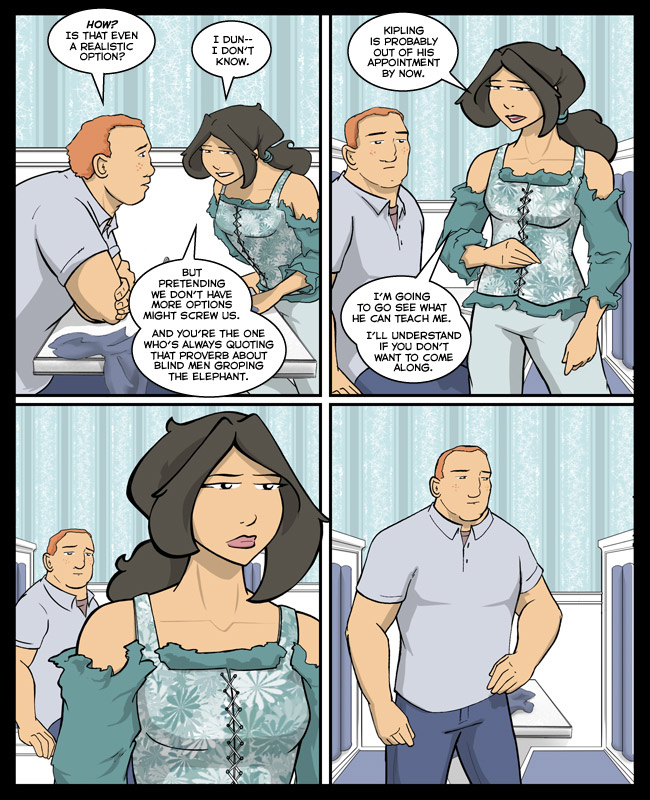 Comic for 09 May 2013: "Technically that proverb is a comment on the power of combined perspective... Oh.  Same thing.  Right." 