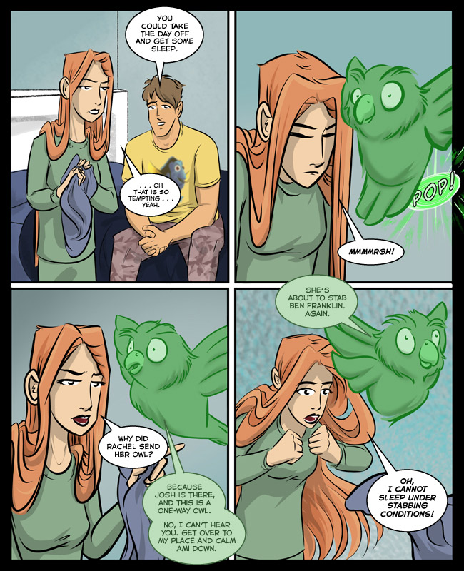 Comic for 03 February 2019: When Josh has an away message up, you either find workarounds or you see things that cannot be unseen.