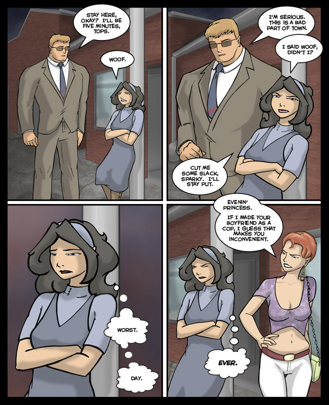 Comic for 07 August 2006: I did two versions of this background while watching Mega Pirahna, which was far more wonderful than I had hoped.