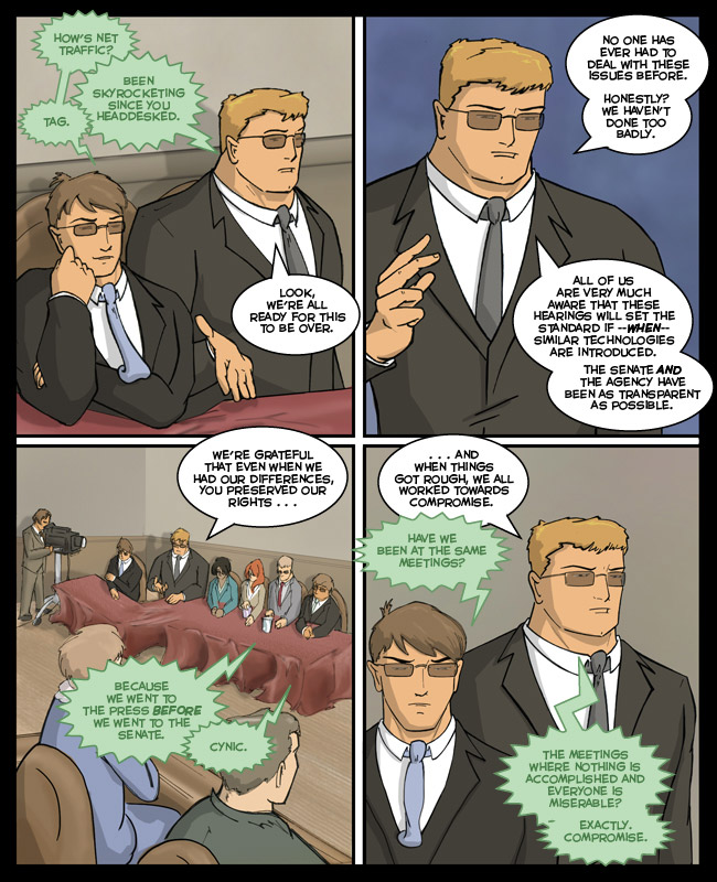 Comic for 30 September 2010: Dave says, "I've implimented a mouse-over alt-tag so people can read additional information." Otter says: "Dang, yo!"