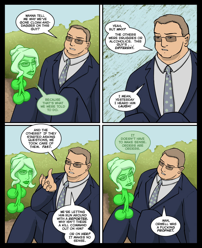 Comic for 10 October 2006: The original version of this strip is full of glaring plotholes.  Good riddance.